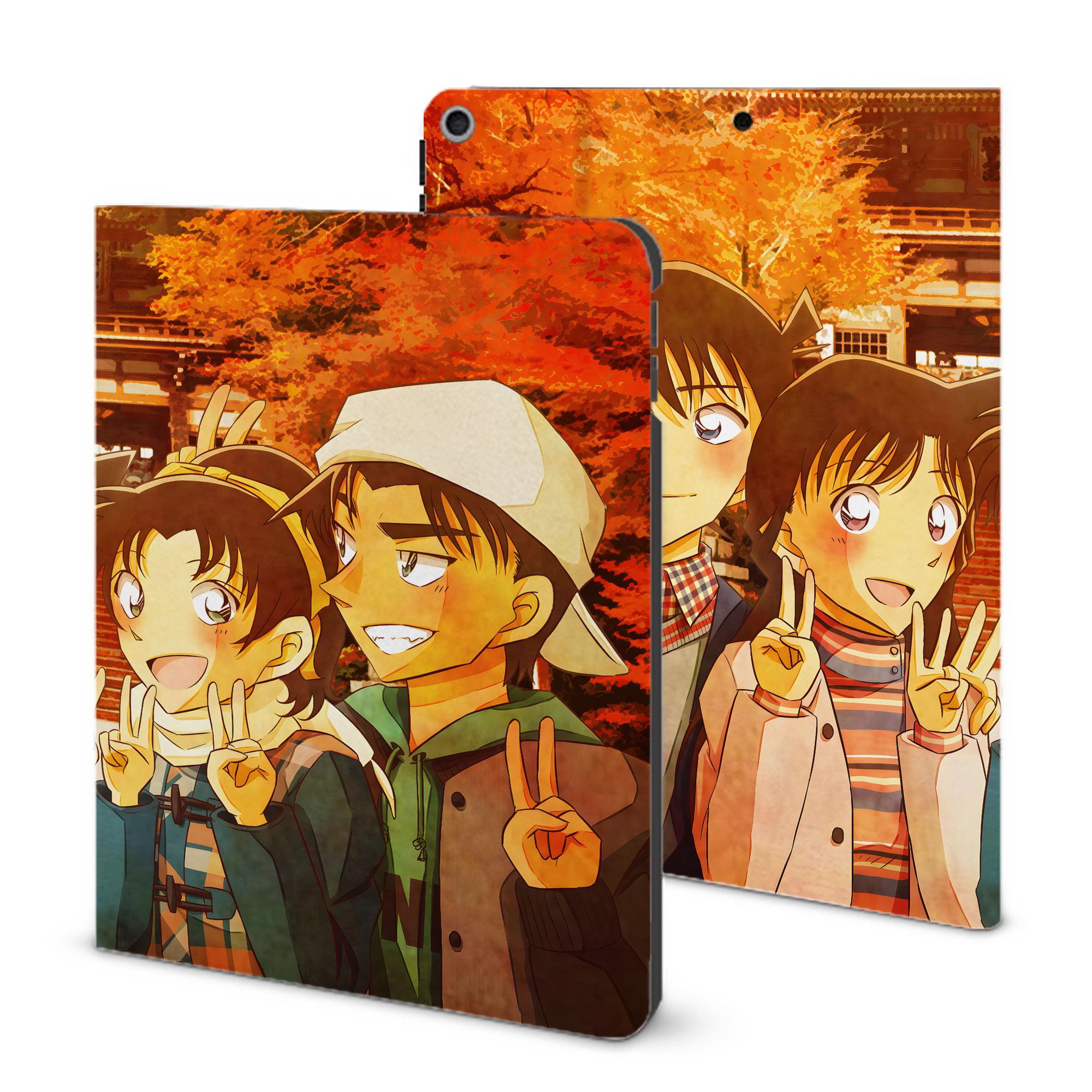 （画像用） 名探偵コナン Detective Conan IPad ケース ブック型 PUレザー TPU 耐衝撃 軽量 薄型 ペン収納なし 全面保護 IPad 各モデル対応